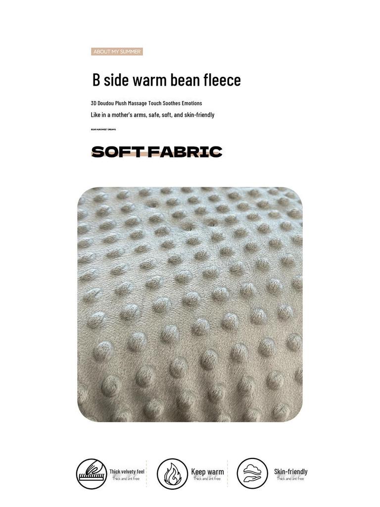 Cozy Winter French Knitted Cotton Blanket - Machine Washable, Warm, Skin-Friendly, Thickened Fleece Quilt