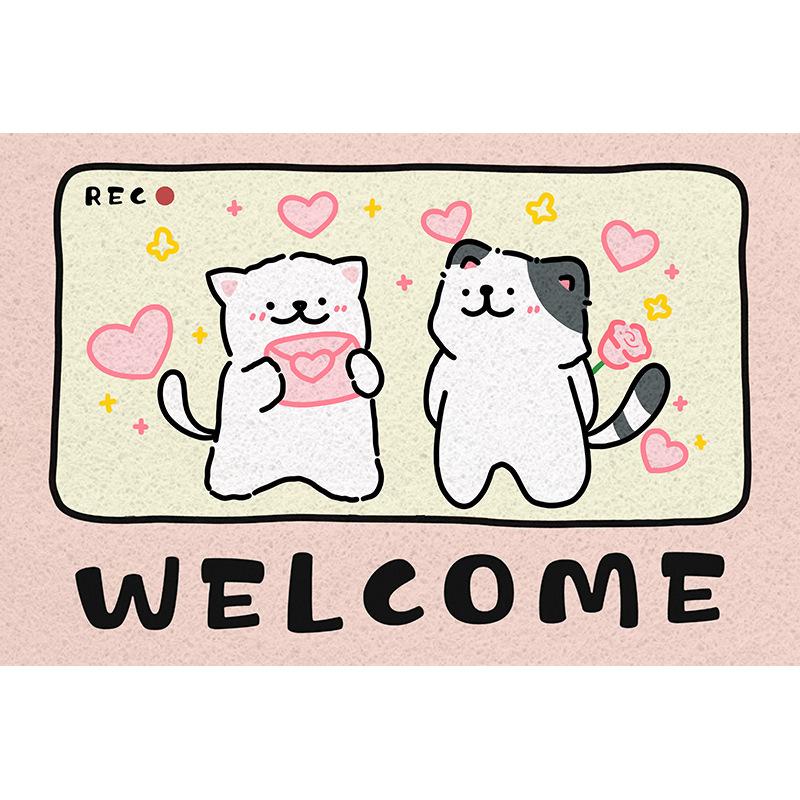 Cartoon Dog Diatom Mud Floor Mat Welcome Carpet for Living Room Entryway Non-Slip Bathroom Shower Area Footpad Kitchen Decor Rug