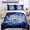 Set Lenzuola 3 Pezzi Stampato Manchester City Morbido Delicato sulla Pelle Lavabile Copripiumino e Federe Set Tutte le Stagioni Camera da Letto