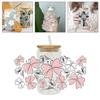 Květina 16OZ UV DTF Cup Wrap Transfers Samolepky Vlastní vodotěsná plechovka 1ks Glass DIY Lab O1D9