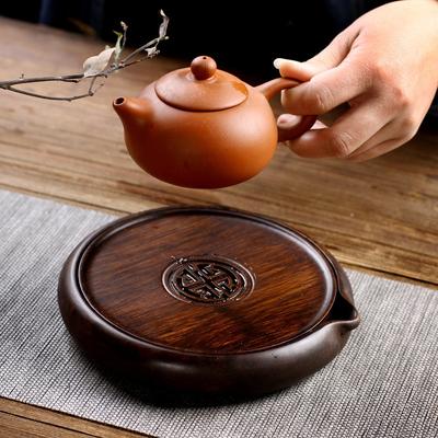 Ebenholz Massivholz Tee Zeremonie Wärmedämmung Tee Tabletts Kreative Handgemachte Tee Tasse Kaffee Topf Ablassen Halter Teehaus Werkzeuge