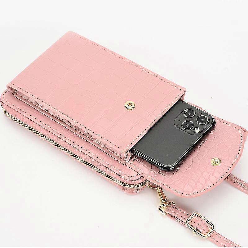 Small Crossbody Phone Bags For Women With Card Slots, Cellphone Purse Wallet For Travel Shopping - Pink