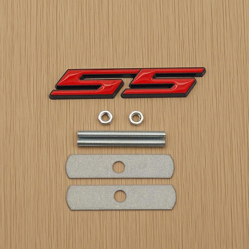 Swpzb8 3D Metal Letters SS Logo Car Rear Trunk Sticker Front Grille Badge Emblem for SS Sport Camaro Cavalier Accessories