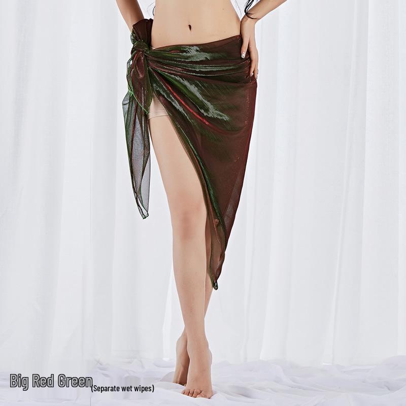 Eye-Catching Textured Belly Dance Shawl with Waist Chain - Flowy Hip Scarf, Hot Selling