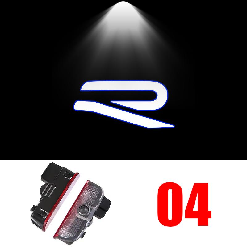 BFPQY1 2 For VW Touareg GTI MK6 Golf 5 6 7 Passat B6 B7 B8 B9 Jetta MK7 R LED Car Door Projector Welcome Ghost Shadow Light Accessories