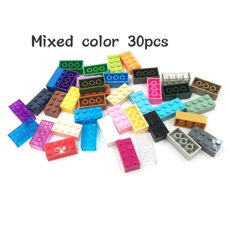 Non-Toxic 30Pcs Bulk Blocks Building Bricks Thick 2X4 Educational Assemblage Construction Toy For Children Size Compatible With Brand 3001