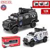 Chezhi 1:24 Armored SWAT Car Model - Saber-toothed Tiger Explosion-proof with Sound, Light, Openable Doors, and Pull-back Action.