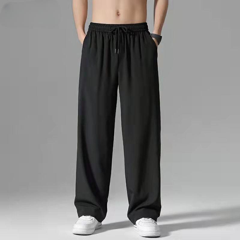 Ledové kalhoty Letní pánské ultratenké volné rovné Velká velikost Mládežnický sport Rychleschnoucí Ležérní široké kalhoty