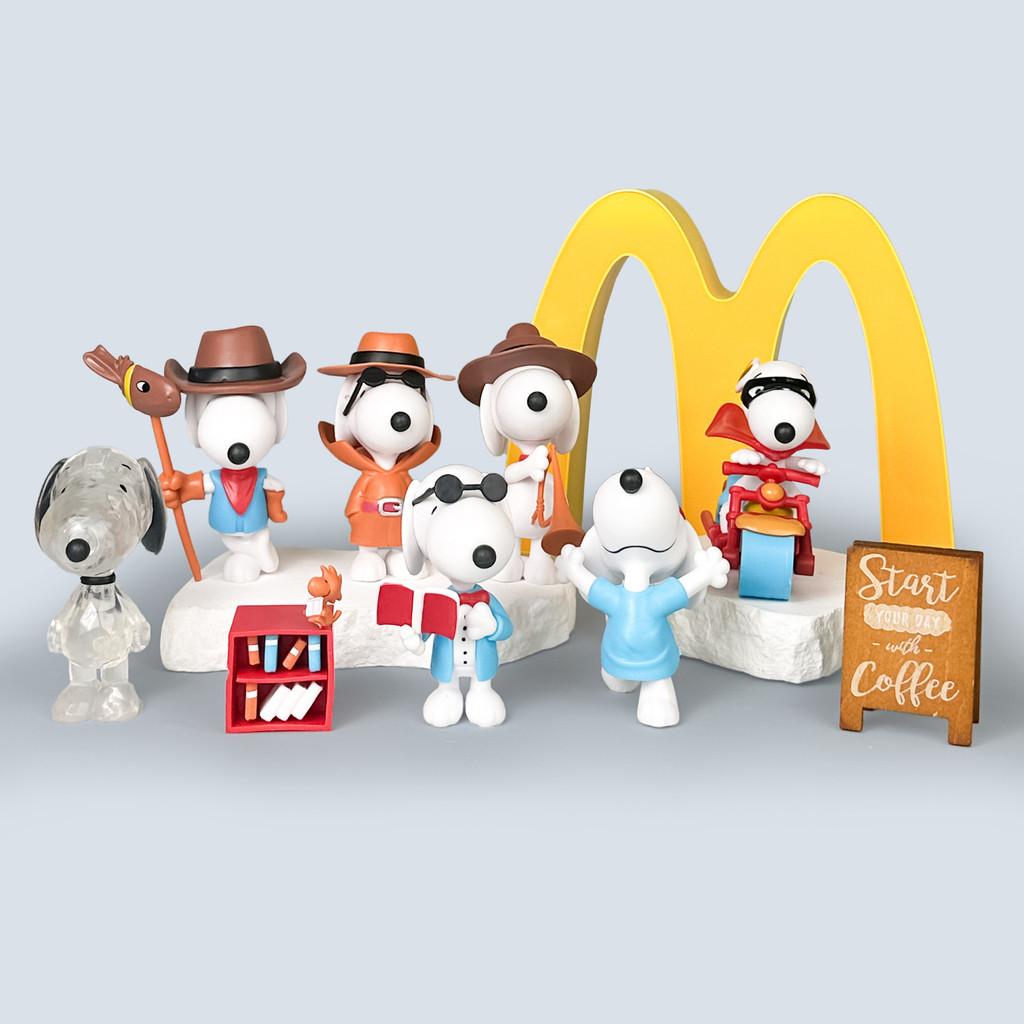 Snoopy Motorcycle Collectible Figurine Pvc Kids Toy With Assembly For Fans