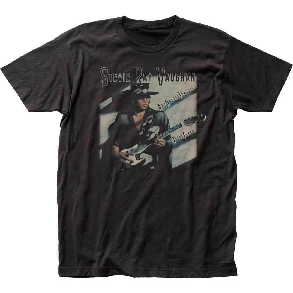 Stevie Ray Vaughan Texas Flood Mens T Shirt Rock And Roll Classic Band Tee Black