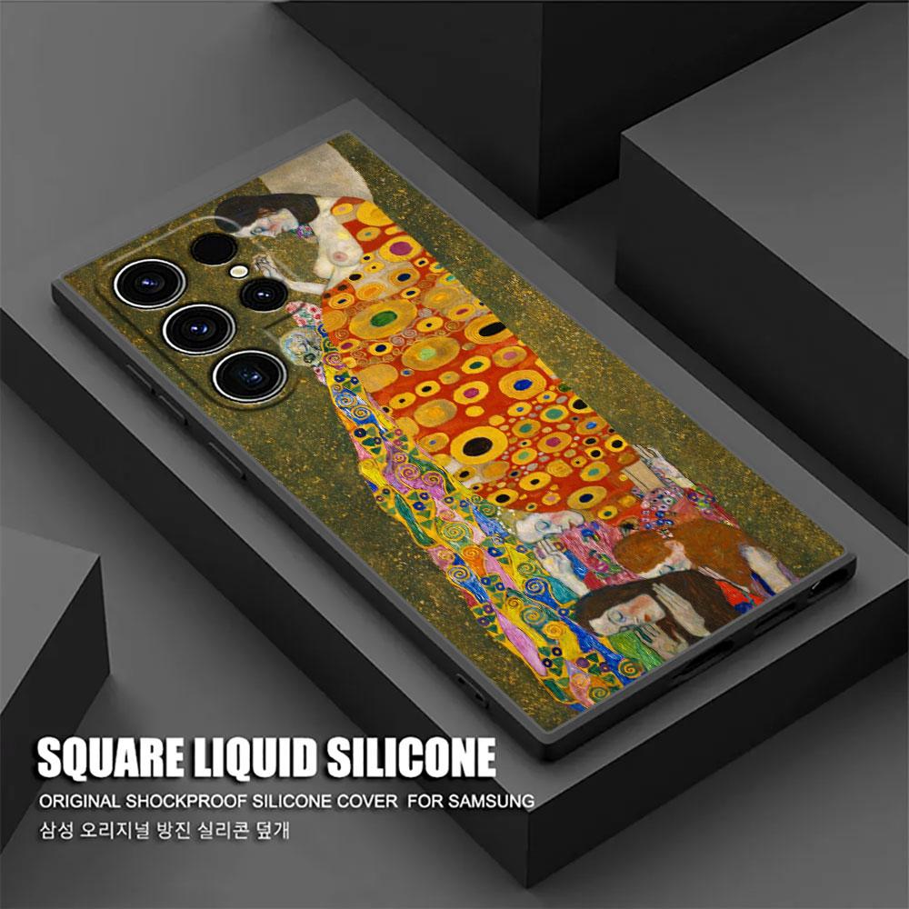 

Phone Case For Samsung Galaxy S24 Ultra Cases S23 S21 S20 FE S22 Plus Note 20 10 Cover Kiss by Gustav Klimt Golden Freya s Tears Samsung S24 5G