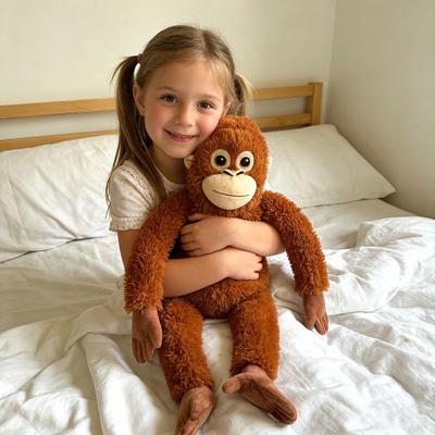 Plüschtier Affe mit langen Armen Weiches Kuscheltier Niedliches Emotionaler Unterstützungs Kissen Gemütlicher Kuschel Begleiter Geschenk für Kinder Erwachsene