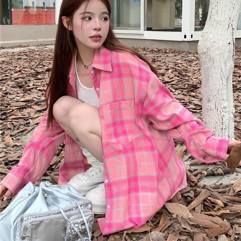 Plaid Long-sleeved Shirt Women's New Spring and Autumn Loose and Versatile Sun Protection Shirt