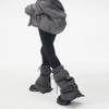 Pernas Acolchoadas Puffer de Inverno Femininas Esportes ao Ar Livre Cordão Ajustável Divididas Flared Cobre-Botas Punhos Meias