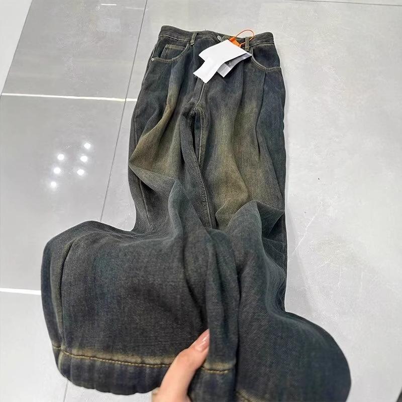 Women's High-Waist Straight-Leg Jeans for Spring/Winter 2024 – Loose, Slim Fit, Wide Leg Mopping Style