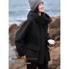 Women's Hooded Drawstring Waist Parka Cotton Jacket