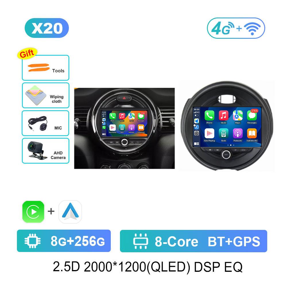 For BMW MINI Cooper F54 F55 F56 F60 2015 - 2019 Car Android 14 System DSP Stereo 4G Navigation GPS WiFi IPS Touch Screen BT