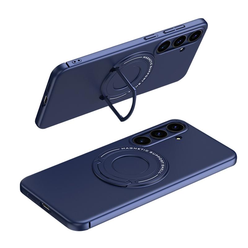 

For Samsung Galaxy S24+ Magnetic Kickstand Case Compatible with MagSafe Drop Protection Dark Blue