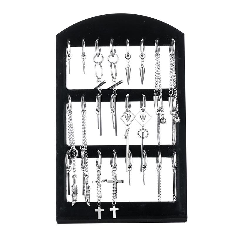 Cercei unisex europeni/americani cu farmece din oțel inoxidabil și pandantiv cerc