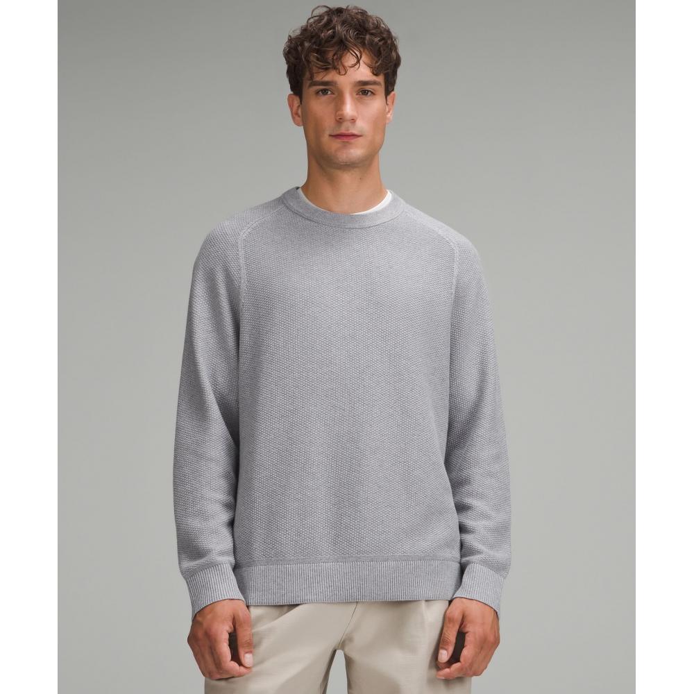 

Lululemon Textured Knit Crewneck Sweater Heathered Rhino Grey XXL