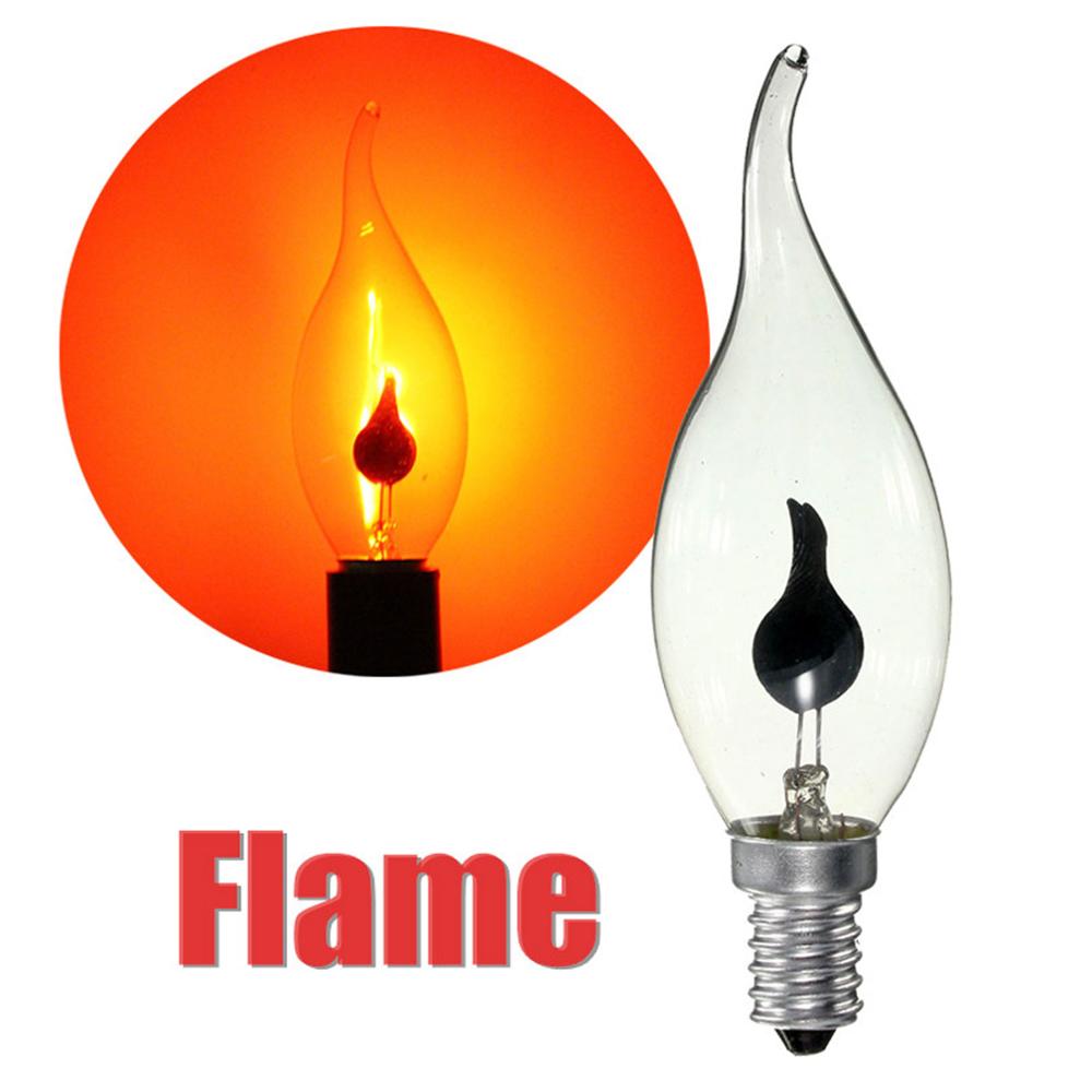 LED Flame Tip Candle Simulated Nature Fire Flickering Light E14 E27 3W Filament Bulb Vintage Bar Pub Home Decor Lamp 220V