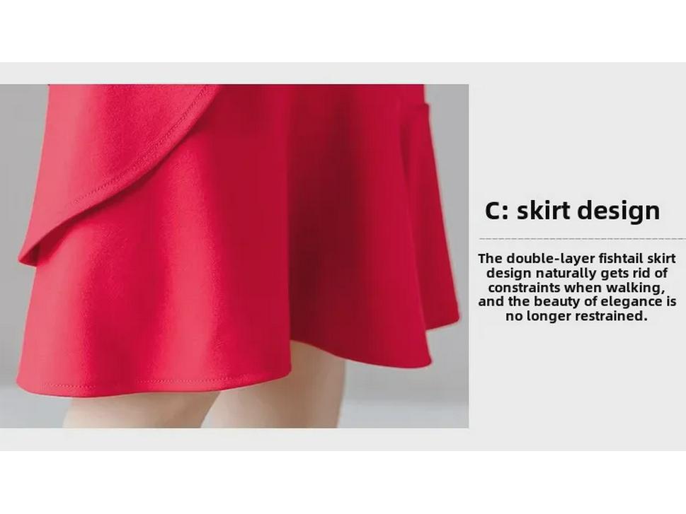 2022 Elegantní volánová bodycon sukně pro dojíždění se zipem, plus size, elastický střih