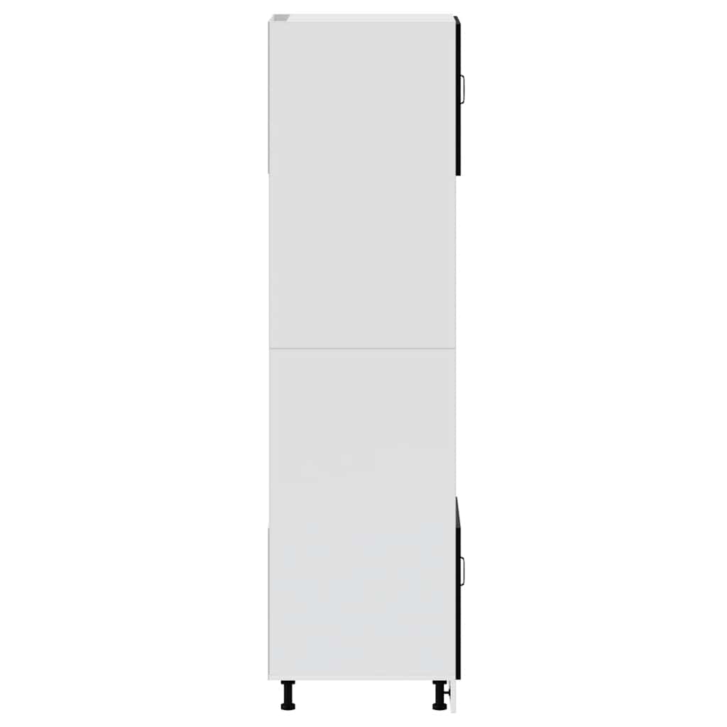 Porto Built In Oven Cabinets 2 Pcs Black Particleboard