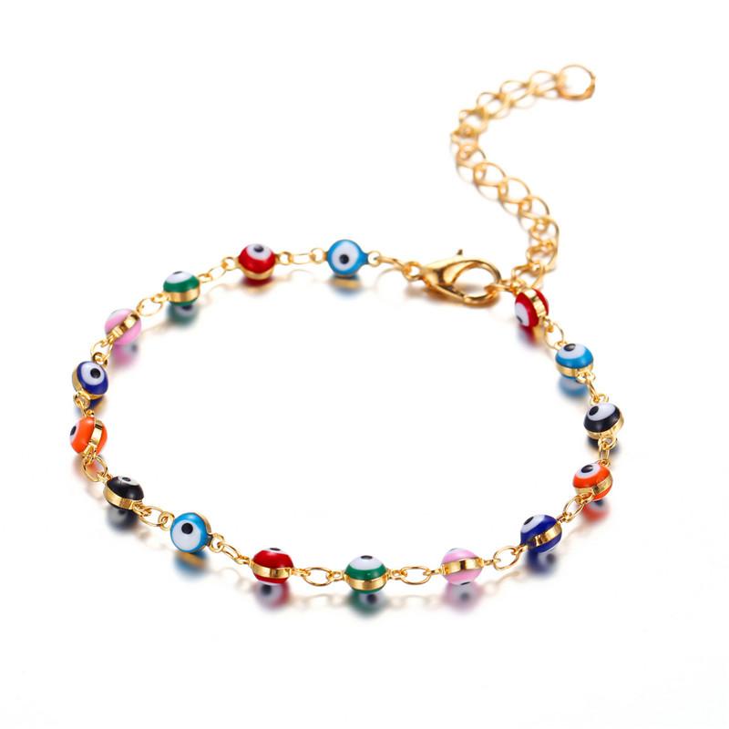Bohemian Turkish Eyes Beads Anklets For Women Summer Ocean Beach Accessories Evil Eye Pendant Ankle Bracelet Jewelry Gift