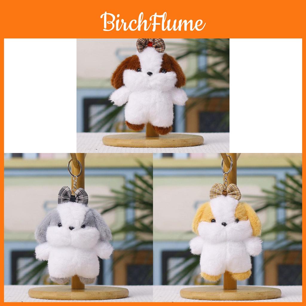 Plush Dog Charm Toy With Cartoon Bow For Wedding Decor And Gift Use
