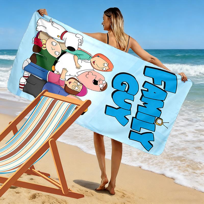Family Guy Print Beach Towel, Large Soft Quick Dry Towel for Beach Camping Swimming