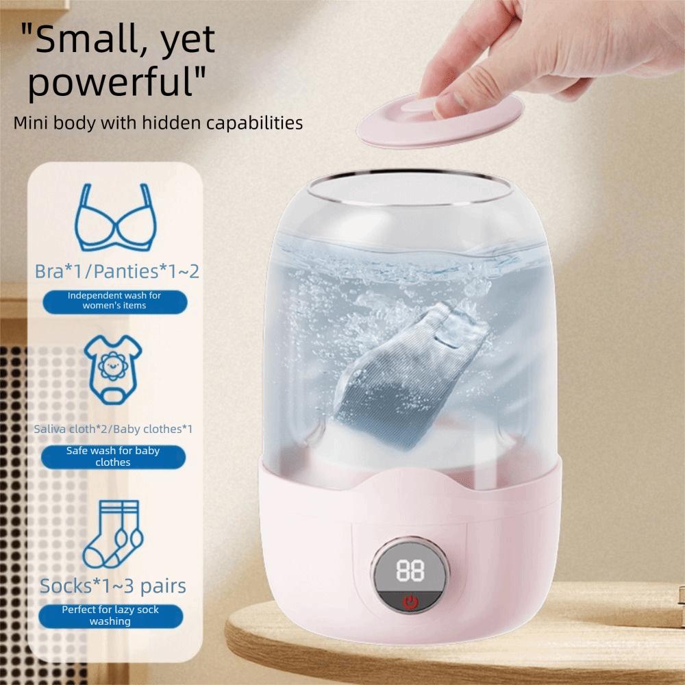 Wash & Spin 2-in-1 Underwear Washer Blue‑Light Sanitization Portable Washer  Dorm Hacks