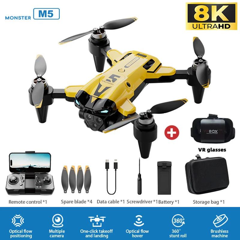 M5 Dron Profesionální 8K HD Letecký Profesionální Letecké Snímkování Duální Kamera Vyhýbání se Překážkám GPS 5GWifi Bezkomutátorový Kvadrokoptéra