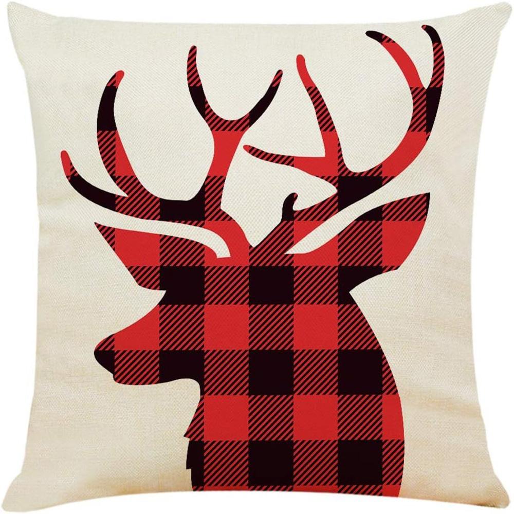 Festive Christmas Pillowcases: Deer, Snowflake, Santa Beard, and Tree Designs! sofas, bedroom pillow covers, holiday gifts