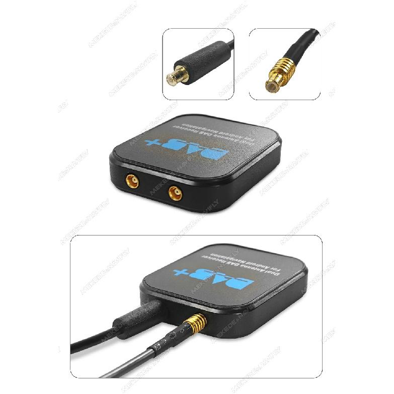 MEKEDE Dual Antenna DAB+ Adapter for EU Digital Radio Universal Android Car Radio Navigation Type-C MCX SMA SMB Interface