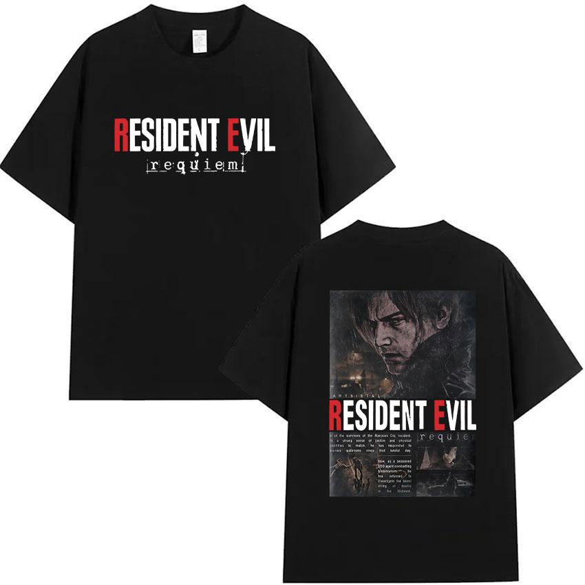 

Resident Evil Leon Kennedy Graphic T Shirts Men s Game Fans Fashion Short Sleeve T-shirt Summer Vintage Cotton Tshirt Streetw... S