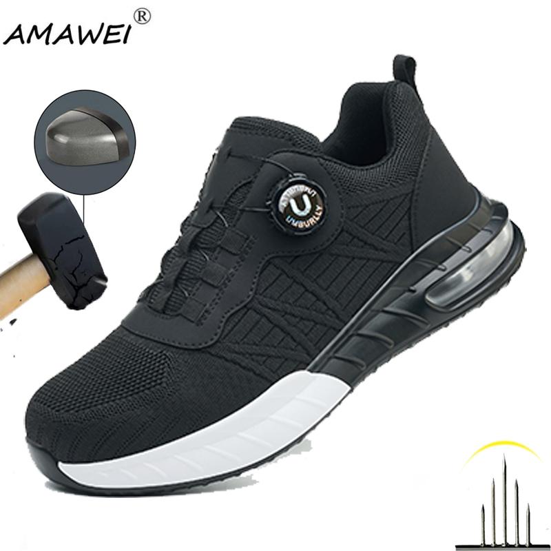 Styles Men Safety Boots With Steel Toe Cap Anti-smash Work Sneakers Safety Shoes Indestructible Work Boots Light Breathable
