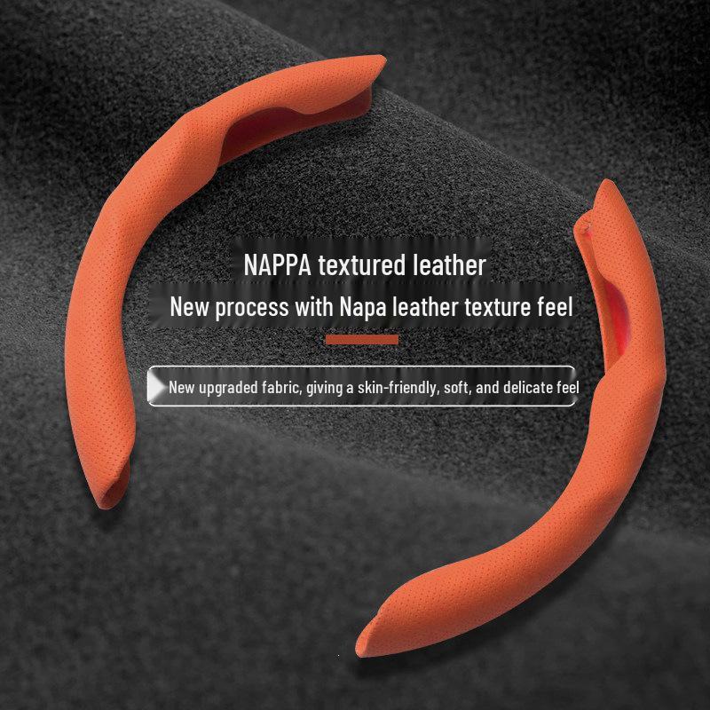 Tesla Model 3/Y Ultra-thin Non-slip Sweat-absorbing Steering Wheel Cover with Card Holder for All Seasons