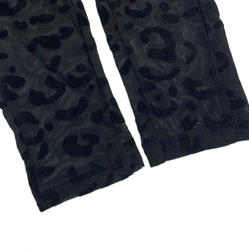 Tooxika Nový dámský overal Slim Fit s dlouhým rukávem Sexy Flocking Průsvitný zeštíhlující overal