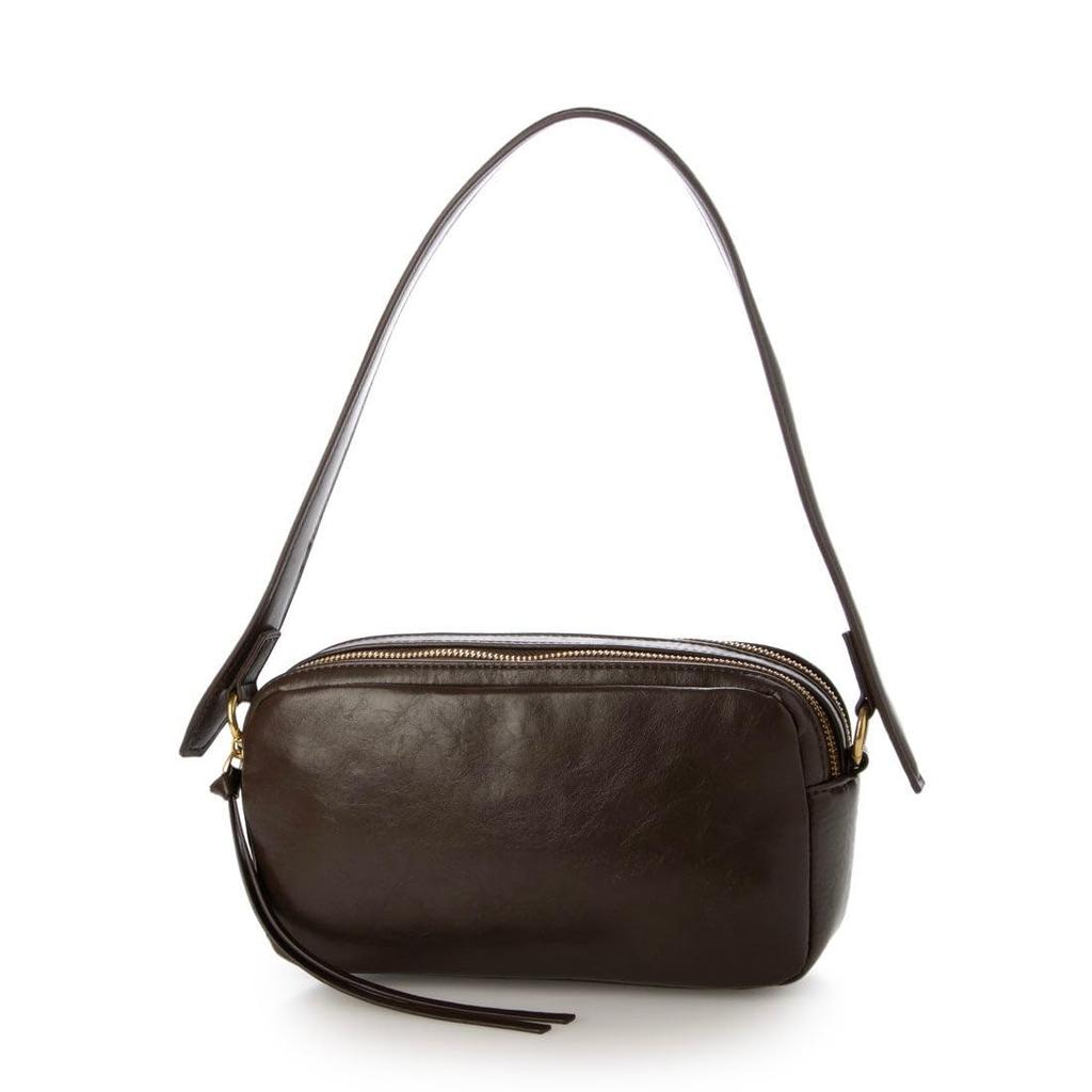 Double zip 2-way shoulder bag