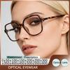 Fashion Big Frame Myopia Glasses Women Leopard Computer Anti Blue Light Anti Reflective Eyeglasses Customized Prescription