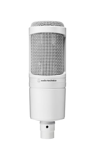 Audio-Technica AT2020 CWH Condenser Microphone XLR - Ideal for Video Streaming, Home Recording, Podcasts, Live Commentary, and DTM (Desktop Music) Rec