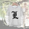 Stampa Anime Death Note Nero/Grigio S-3XL Casual Manica Lunga