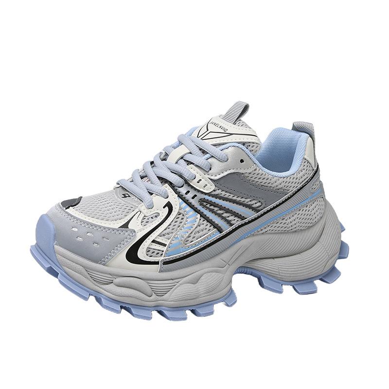 2025 summer new thick-soled heightening women's versatile casual shoes fashionable breathable dad shoes single shoes trendy shoes ugly cute shoes