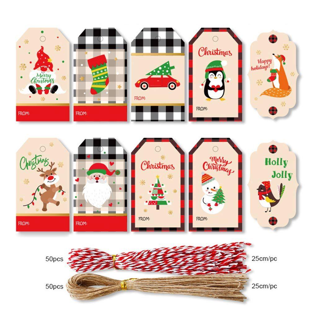 

100PCS Paper Tags Kraft Paper Hang Tags Exquisite Christmas Labels Gift Wrapping Wrapping Supplies Festive & Party Supplies