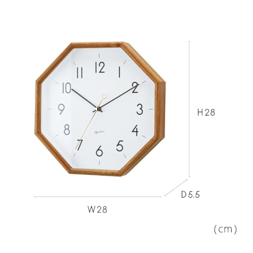 Interform Henritt Wall Clock CL-4089WH, White and Gold, Wood, Octagonal, W28 X H28 X D5.5cm