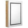VidaXL Bathroom Cabinet with LED Mirror White and Oak 50x13x70cm 326493