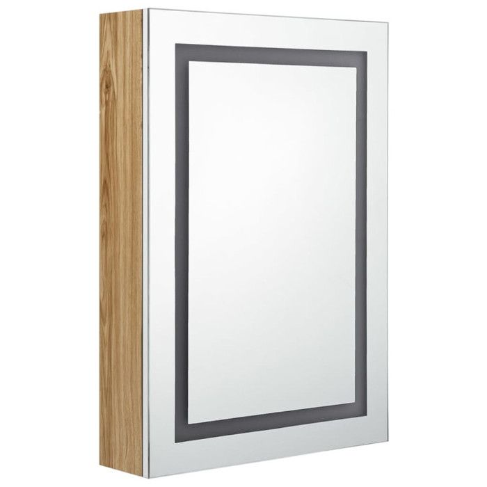 VidaXL Bathroom Cabinet with LED Mirror White and Oak 50x13x70cm 326493