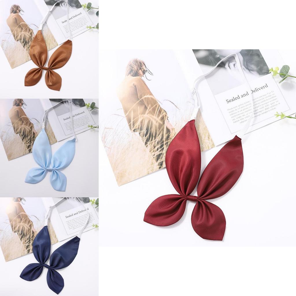 Solid Color Rabbit Ear Shape Butterfly Bow Tie Student Uniform Accessories
