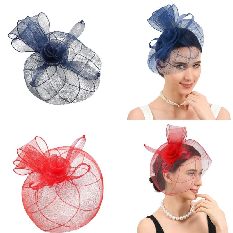 Vintage Mesh Flower Hairband Hair Accessory For Bride Parties With Bendable Band And Comfortable Headbands Design