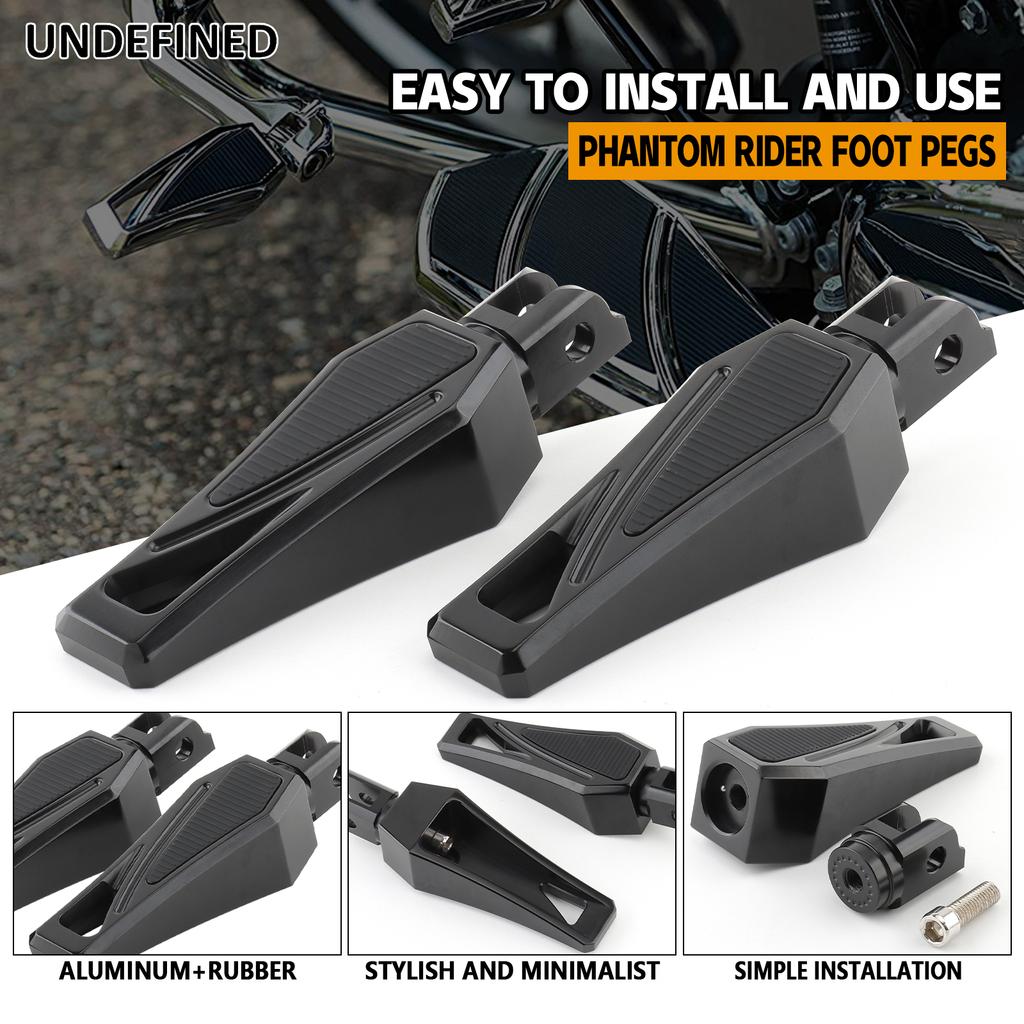 Phantom Foot Pegs Footrest Front Rear Pedals for Harley Softail 2018-2023 Fat Boy Street Bob Low Rider Breakout Slim Deluxe
